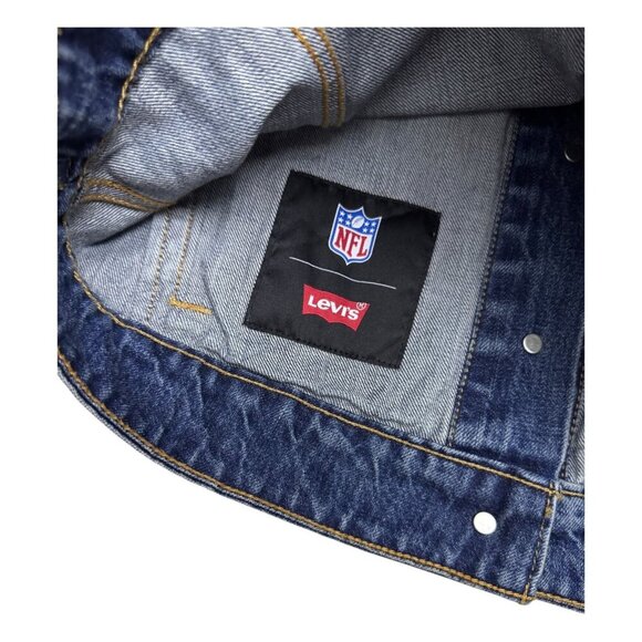LEVIS x NFL New England Patriots Collab Designer Denim Jean Jacket Womens Medium - Picture 3 of 7